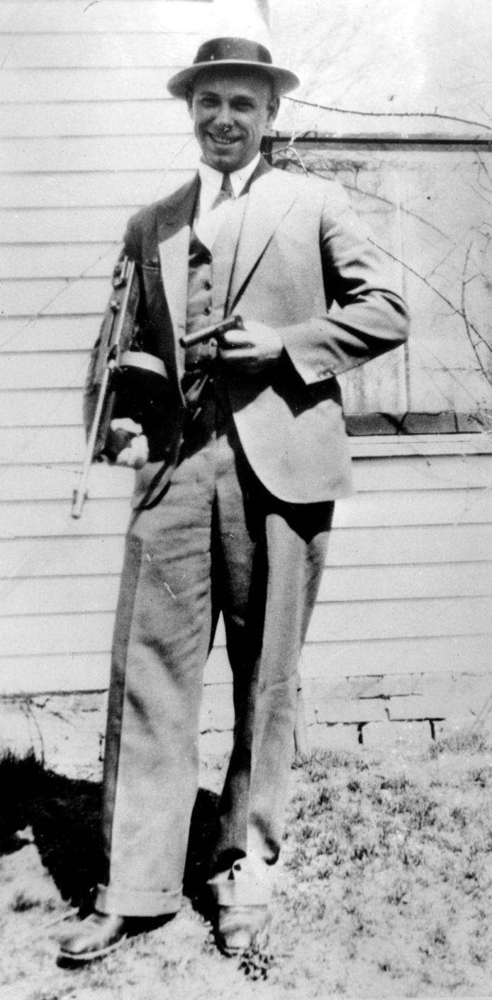 John Dillinger op een foto uit 1934, het jaar dat hij stierf.