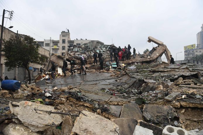 Vernieling in de Syrische stad Aleppo.