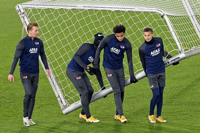 Calvin Stengs gisteren tijdens de afsluitende training in het AFAS Stadion.