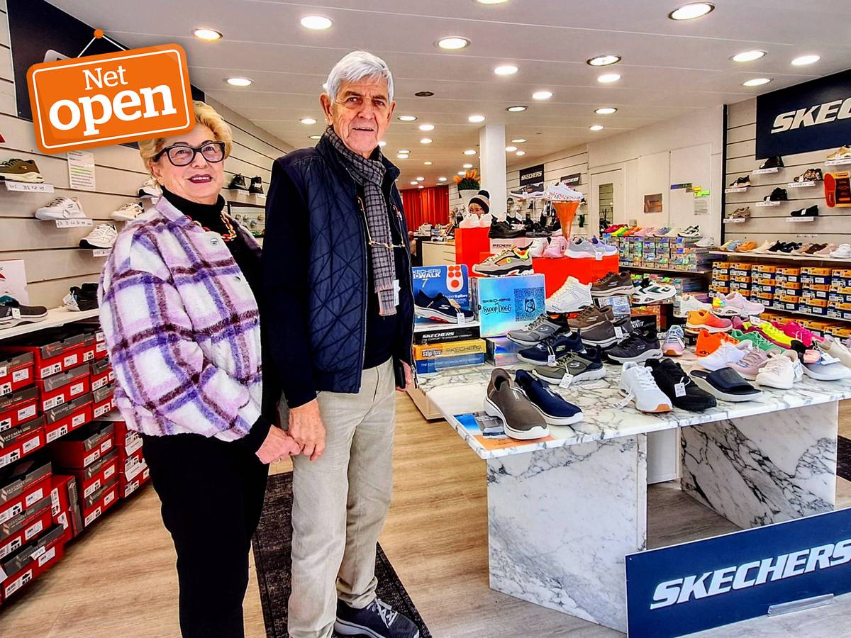 NET OPEN. Yvette 75 en Norbert 82 openen de eerste schoenenwinkel met alleen Skechers aan kust Nicole en Hugo pasten hun schoenen in onze stock NET OPEN AAN DE KUST hln.be
