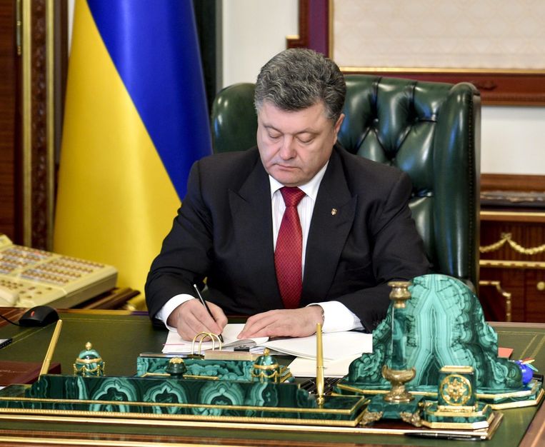 De Oekraïense president Petro Porosjenko, eerder deze maand. Beeld epa