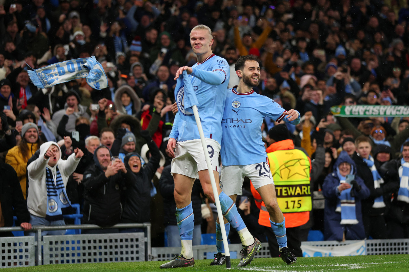 Zei Guardiola bij wissel dat ik dubbele hattrick wilde”: Haaland knalt Man City met vijf (!) goals naar kwartfinales, ook De Bruyne scoort fraai | Foto | hln.be