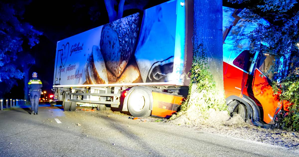 Twee personen naar ziekenhuis nadat vrachtwagen in sloot belandt