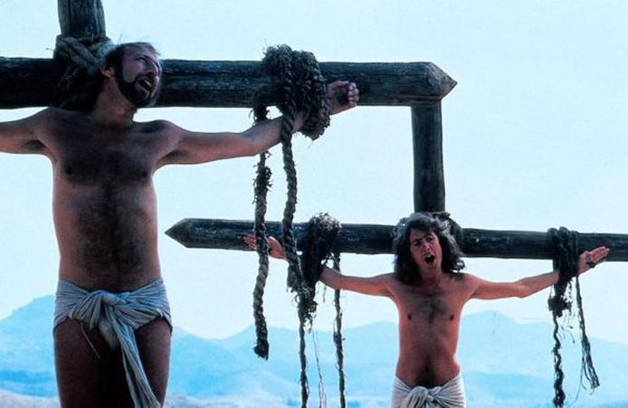 Graham Chapman and Eric Idle in a movie 