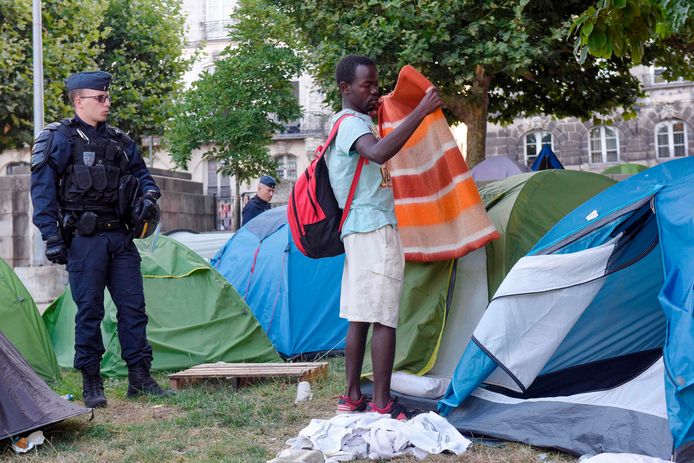 In het vluchtelingenkamp in Nantes verbleven voornamelijk Soedanezen en Eritreeërs.