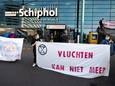 Een eerdere actie van Extinction Rebellion op Schiphol