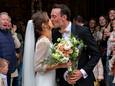 Een stralend koppel: Yves Lampaert en Astrid Demeulemeester stappen in het huwelijksbootje
