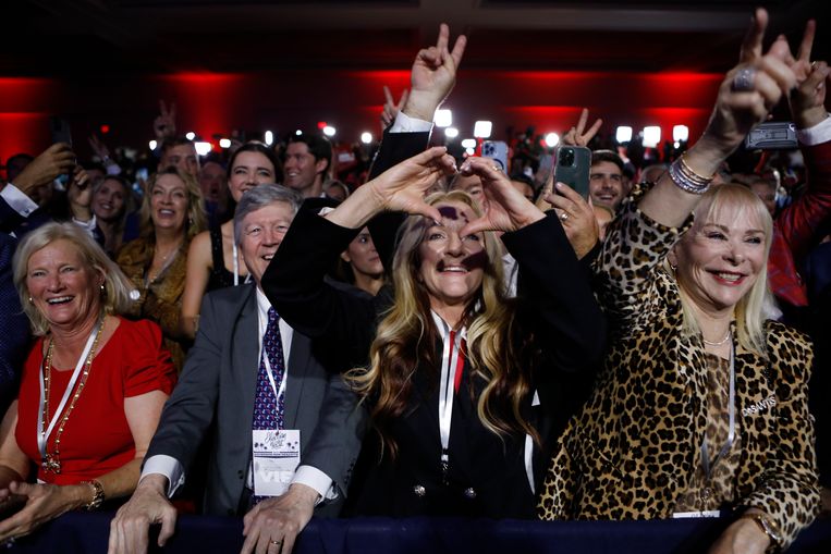 Aanhangers van de Republikeinse gouverneur Ron DeSantis in Florida. Beeld Getty Images