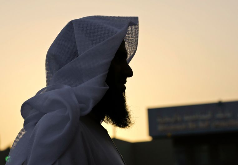 Een voormalig islamitische militant in de achtertuin van het Mohammed bin Nayef Center in Riyadh. Beeld AP