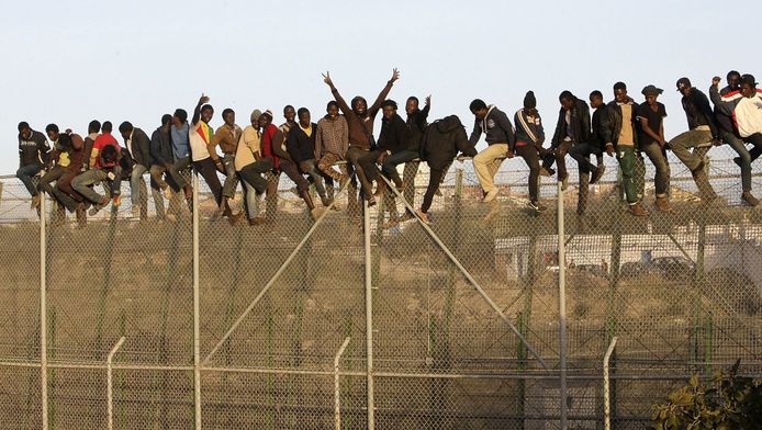 Demandeurs d'asile à Melilla, enclave espagnole au Maroc (octobre 2014)