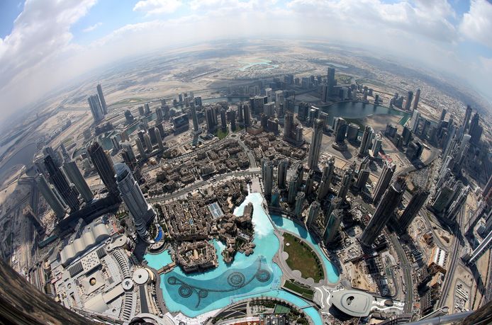 Dubaï vue depuis la tour Burj Khalifa, la plus haute du monde (828 mètres).