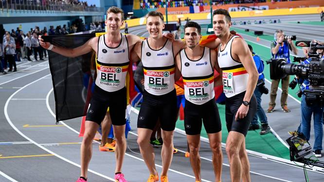 EK indooratletiek schot in de roos voor België: goud voor Tornados op 4x400 meter - brons voor Crestan (800 meter) en Carmoy (hoogspringen)

