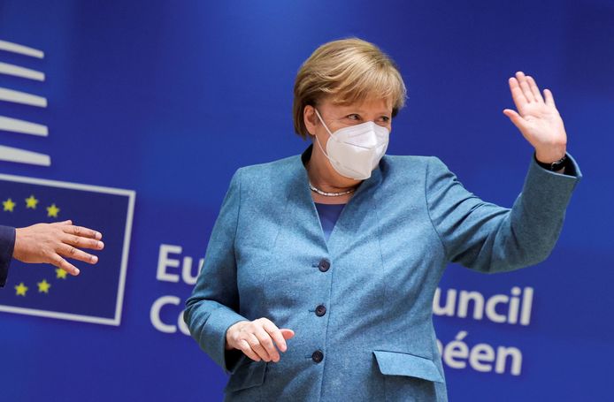 De Duitse bondskanselier Angela Merkel in Brussel.