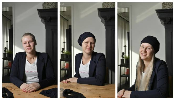 Melanie (29) kreeg borstkanker en heeft een haarband met haar eigen haren: ‘Ik kreeg een stukje van mezelf terug’