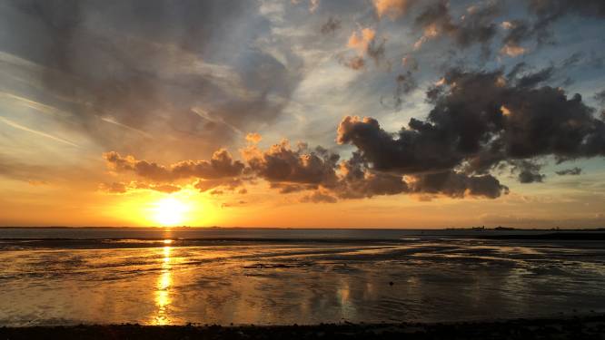 De zon zien zakken in de zee