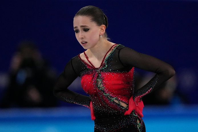Kamila Valieva baalt na haar individuele wedstrijd op de Olympische Spelen van Peking.