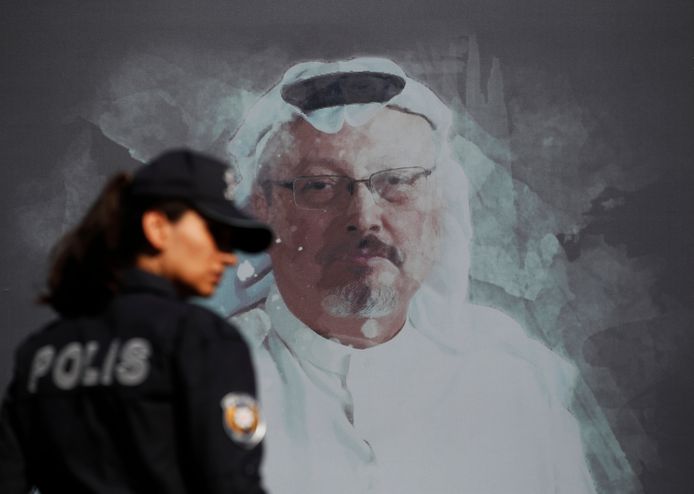 Afbeelding van de in Turkije omgebrachte journalist Khashoggi.