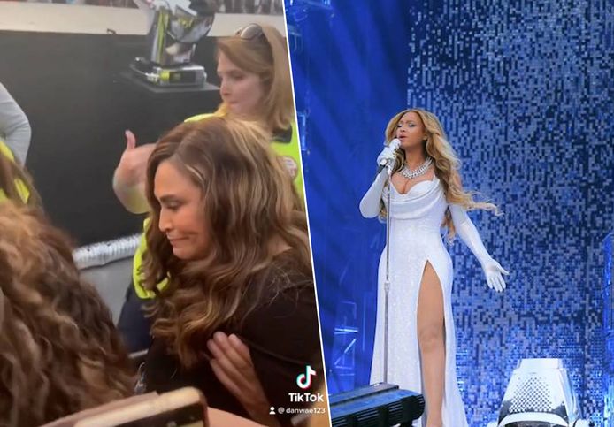 Mama Beyoncé baant zich weg door publiek in Brussel