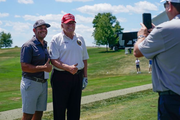 Donald Trump op zijn golfclub in Bedminster, New Jersey.