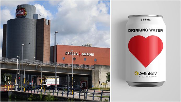 In de brouwerij van Stella Artois in Leuven zullen de komende dagen een half miljoen blikjes met drinkwater gevuld worden.