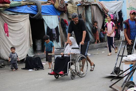 Een straatbeeld van het vluchtelingenkamp in Rafah. (30/04/24)