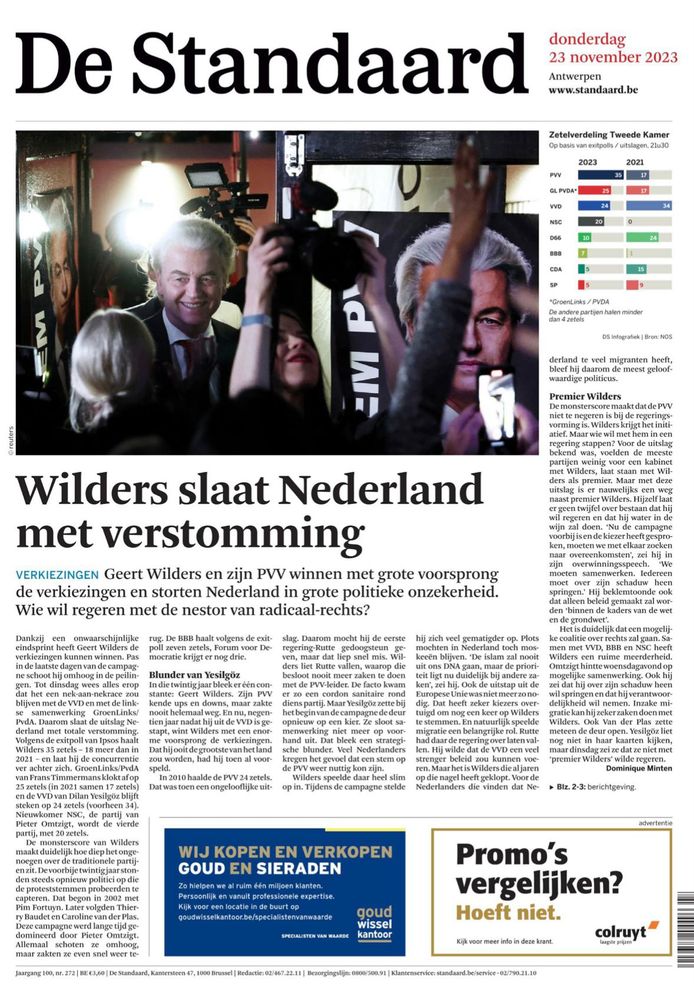 Reacties buitenland op verkiezingswinst Wilders ‘Nederlandse Trump