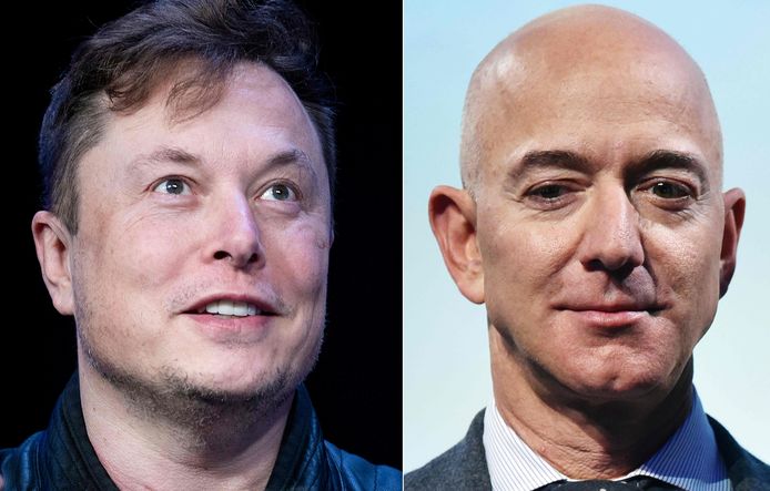 Twee schatrijke Amerikanen. Elon Musk  van autobedrijf Tesla en Jeff Bezos van webwinkel Amazon.  President Biden wil dat de multimiljardairs minimaal 20 procent belasting gaan betalen over hun inkomsten.