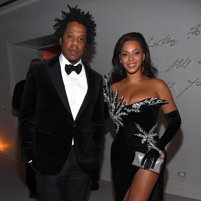 Jay-Z en Beyoncé op het feestje van Sean Combs