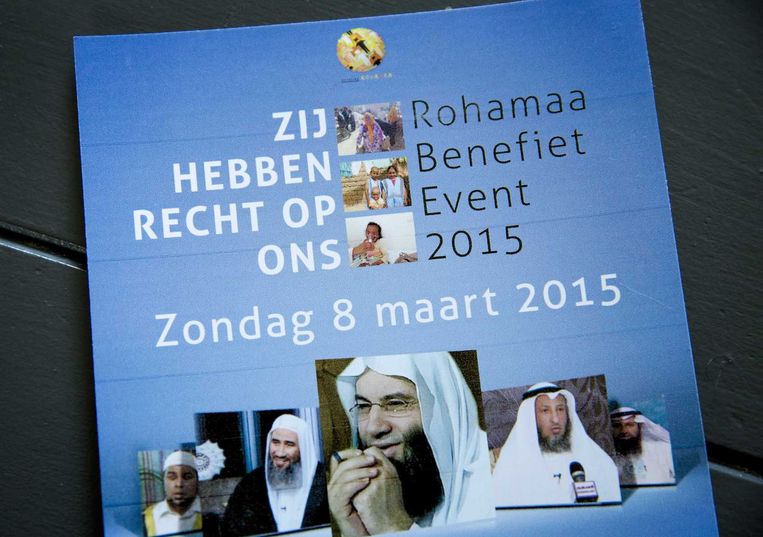 Een flyer van het evenement in Rijswijk, georganiseerd door Stichting Rohamaa. Beeld anp