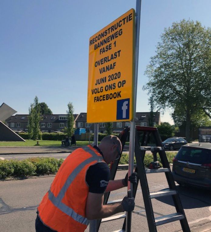 Informatieborden over de werkzaamheden aan de Banneweg in Gorinchem staan er inmiddels.