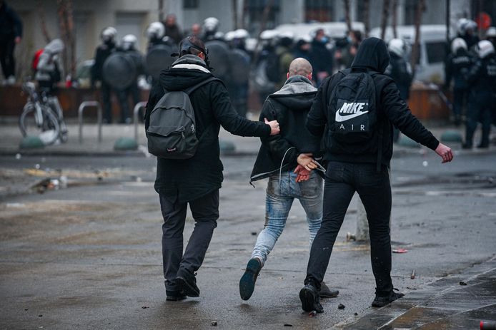 Manifestation contre les restrictions sanitaires à Bruxelles, le 23 janvier 2022.
