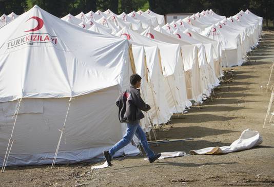 Un camp de réfugiés syriens à la frontière turque