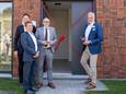 Vlnr: Wim Pieters, CEO CIRCL - Ronny Eijckmans, CEO Groep Vanhout - Matthias Diependaele, Vlaams minister van Wonen - Christophe De Graef, burgemeester Diest