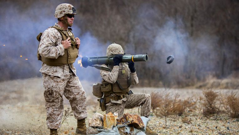 Amerikaanse mariniers oefenen in Zuid-Korea met de AT4-raket. Beeld US Marines