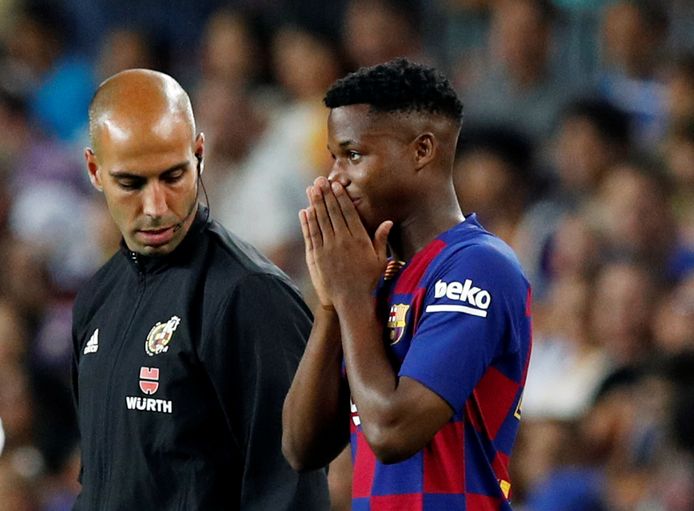 De amper 16-jarige Anssumane Fati mocht zijn debuut maken bij Barça.