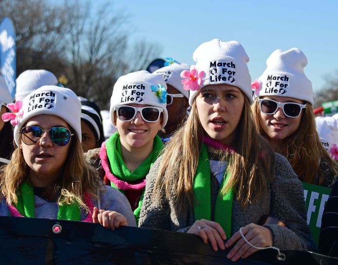 Activisten verzamelen zich in Washington DC voor de 'March for Life'