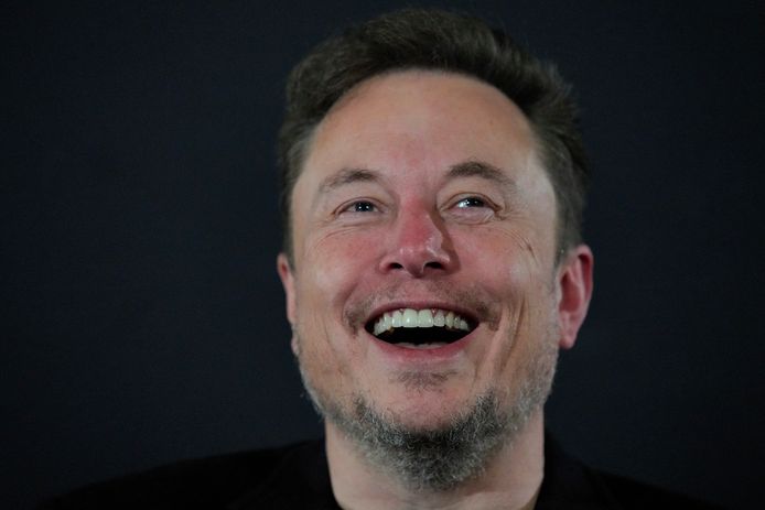 Archiefbeeld. Elon Musk tijdens een evenement in Londen. (02/11/23)