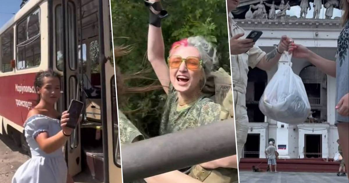 Россия отправляет TikTokkers в Украину: на снимках видно, как они радостно машут танками и раздают жителям еду |  Украина и Россия война