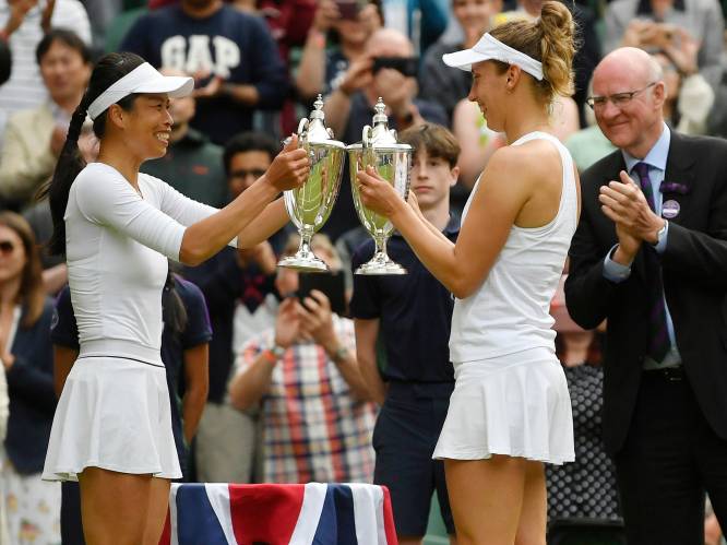 Een Belgische grandslamtitel: Elise Mertens en Taiwanese partner winnen dubbelspel Wimbledon na zenuwslopende wedstrijd tegen Russisch duo 
