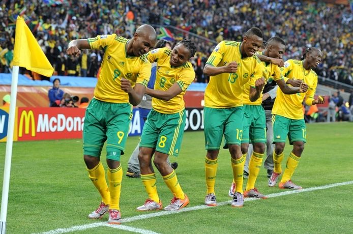 Zuid-Afrika viert het eerste doelpunt van het WK van 2010, woensdag precies 4 jaar geleden.