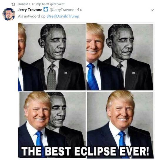 Donald Trump retweette dit bericht op Twitter