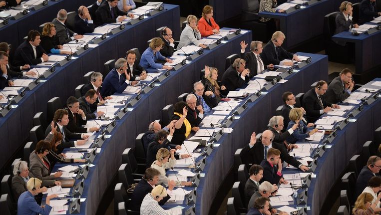 De stemming over eCall in het Europees parlement. Beeld EPA