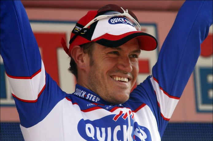 Wouter Weylandt na zijn ritzege in de Giro van 2010.