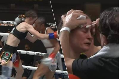 Anticlimax: Delfine Persoon collides heavily with opponent in world title camp, fight is stopped without a winner