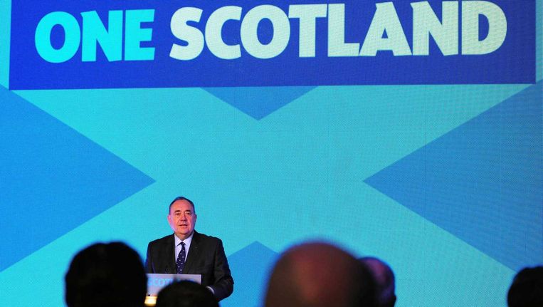 e Schotse premier Alex Salmond heeft bekendgemaakt dat hij opstapt, nadat Schotland in het referendum tegen onafhankelijkheid heeft gestemd. Beeld epa