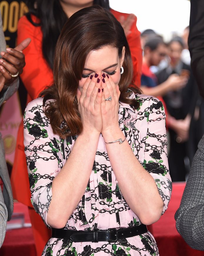 Hathaway was duidelijk erg blij met de eer