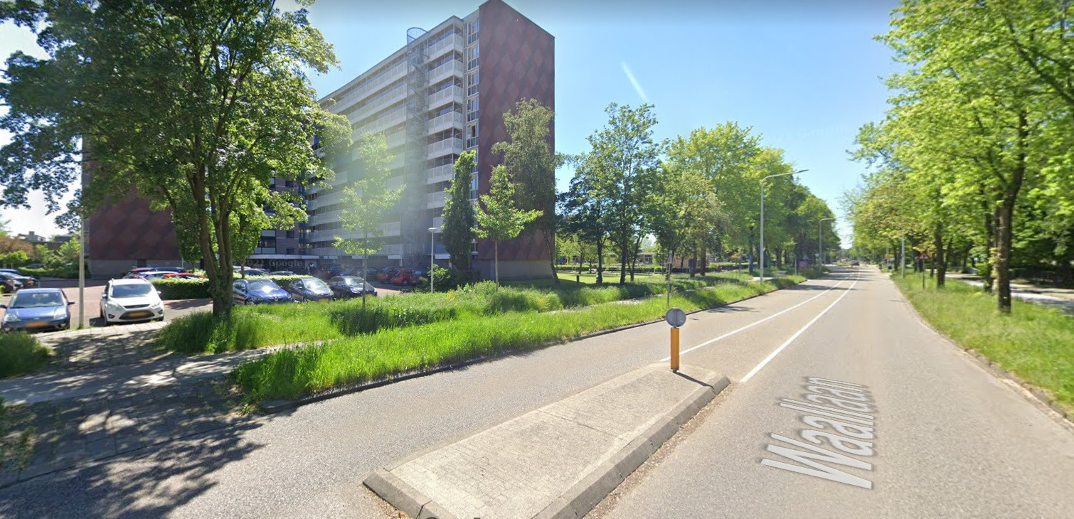 De flat aan de Dollard in de wijk Aa-landen op Google Streetview.