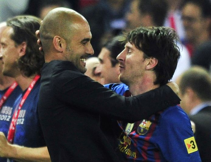 Messi in 2012 met coach Guardiola. Dat jaar was een echte 'grand cru' voor de Argentijn.