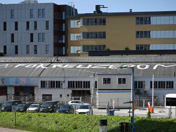 ‘Fok Reuzegom’: onbekenden brengen metersgrote slogan aan op Stelplaats
