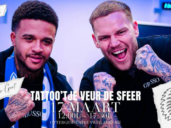 ‘Tattoo’tje veur de sfeer’: Supporters AA Gent zetten voor de wedstrijd tegen Charleroi tattoos in ruil voor steun